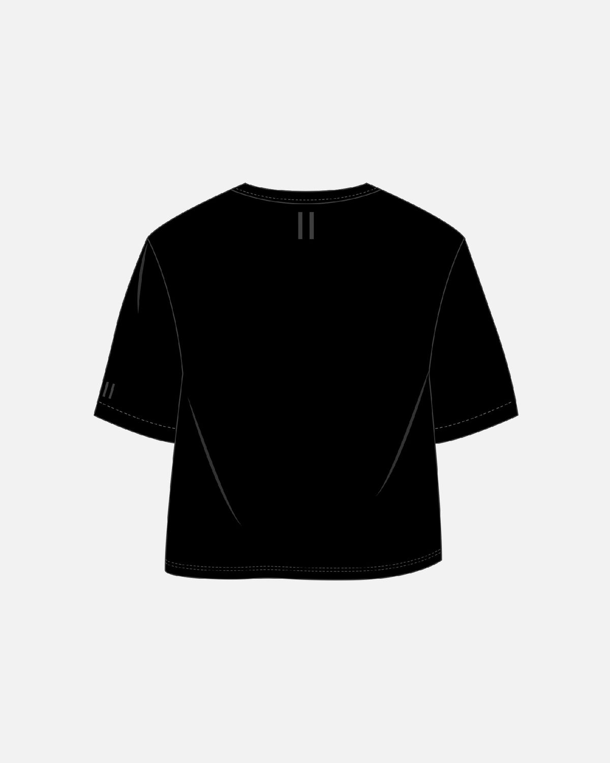 The Coffee Run Boxy Crop Tee — Black — back